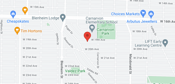 map of 3120 W 19TH AVENUE